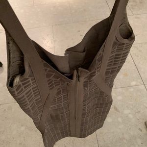 Herve Leger mini dress suede grey women’s small